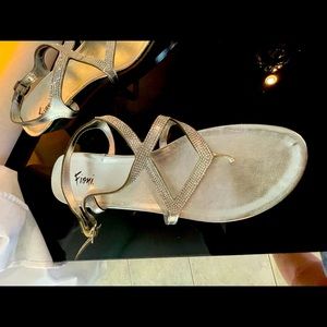 Silver sparkle sandals